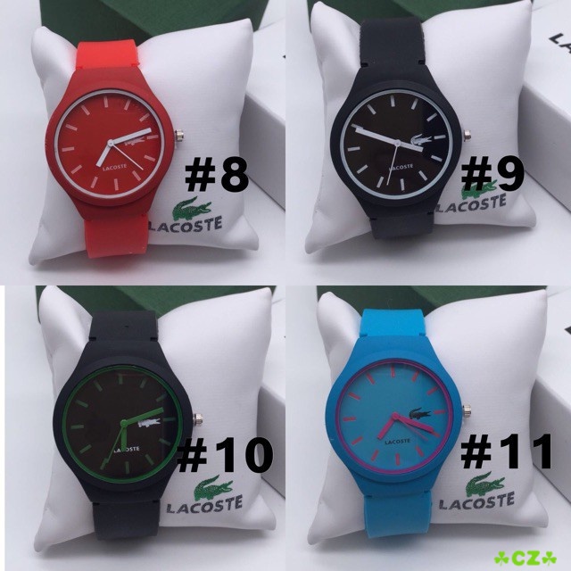 ☘️Cz☘️ Đồng Hồ Đeo Tay Lacoste 10 Màu Cho Nam Nữ