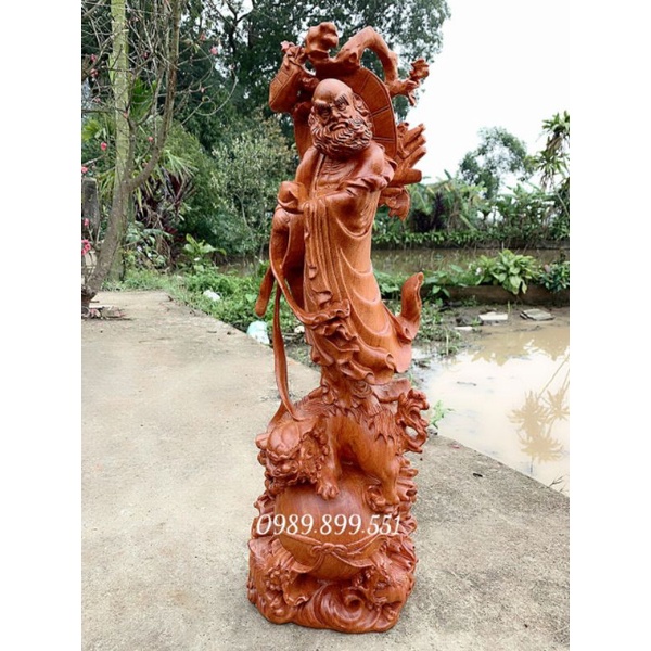Tượng đạt ma sư tổ gỗ hương cao 60cm