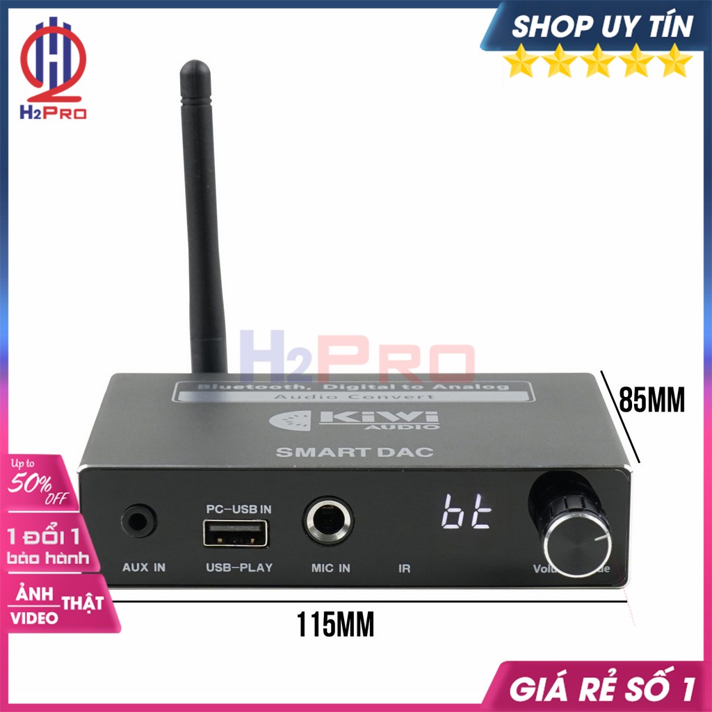 Bộ Giải Mã Dac Fx9, Bộ Giải Mã Âm Thanh Dac Bluetooth 5.0 Kiwi Cao Cấp Hdmi-Optical-Mic-Usb-Aux-Bộ Quà 100K-H2Pro Audio