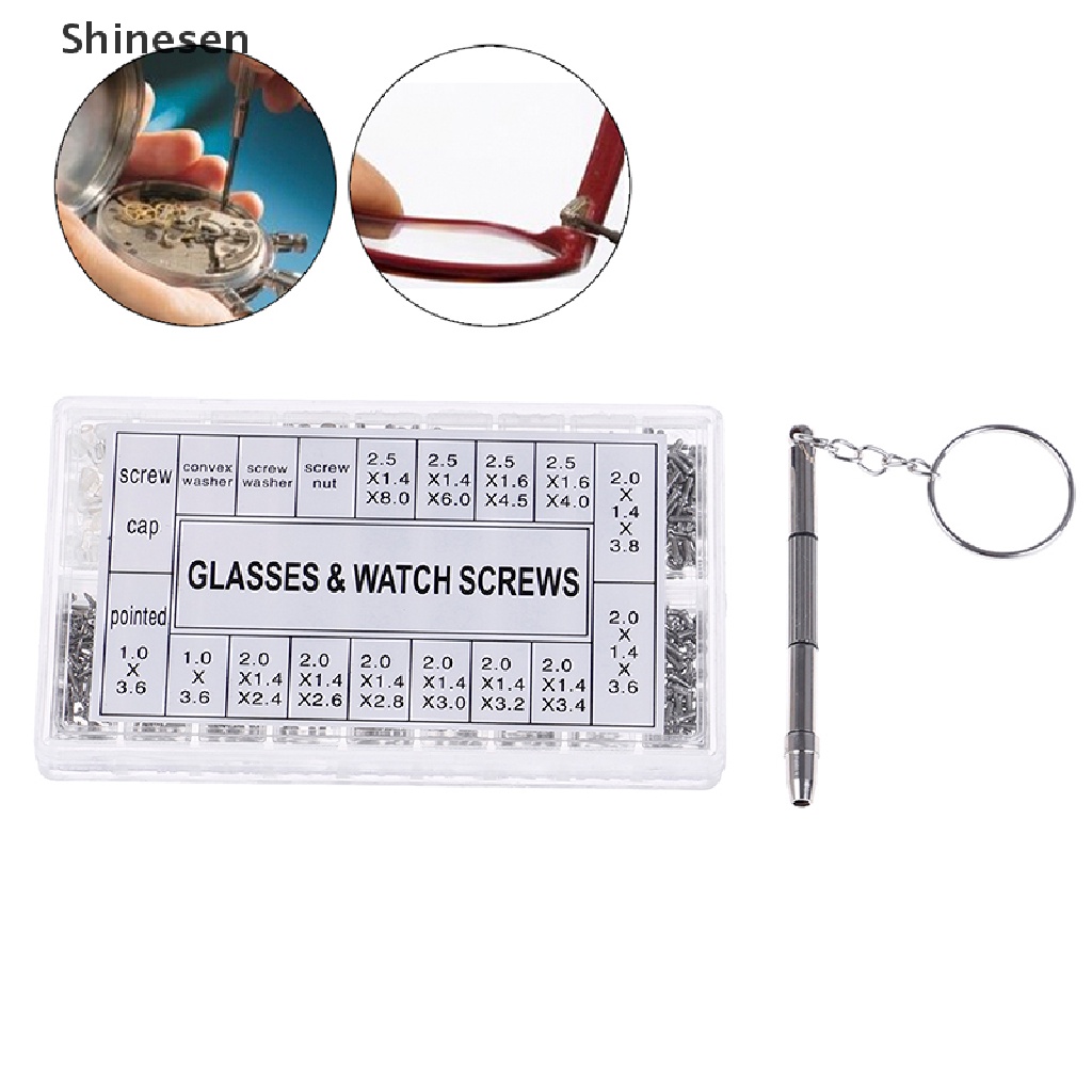Bộ 1000 Ốc Vít Nhỏ Và Tuốc Nơ Vít Sửa Kính Mắt Đồng Hồ