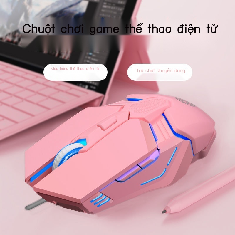 ❐(48 giờ giao hàng) chuột có dây trò chơi cơ học phát sáng macro máy tính để bàn xách tay USB văn phòng chuyên dụng PUBG