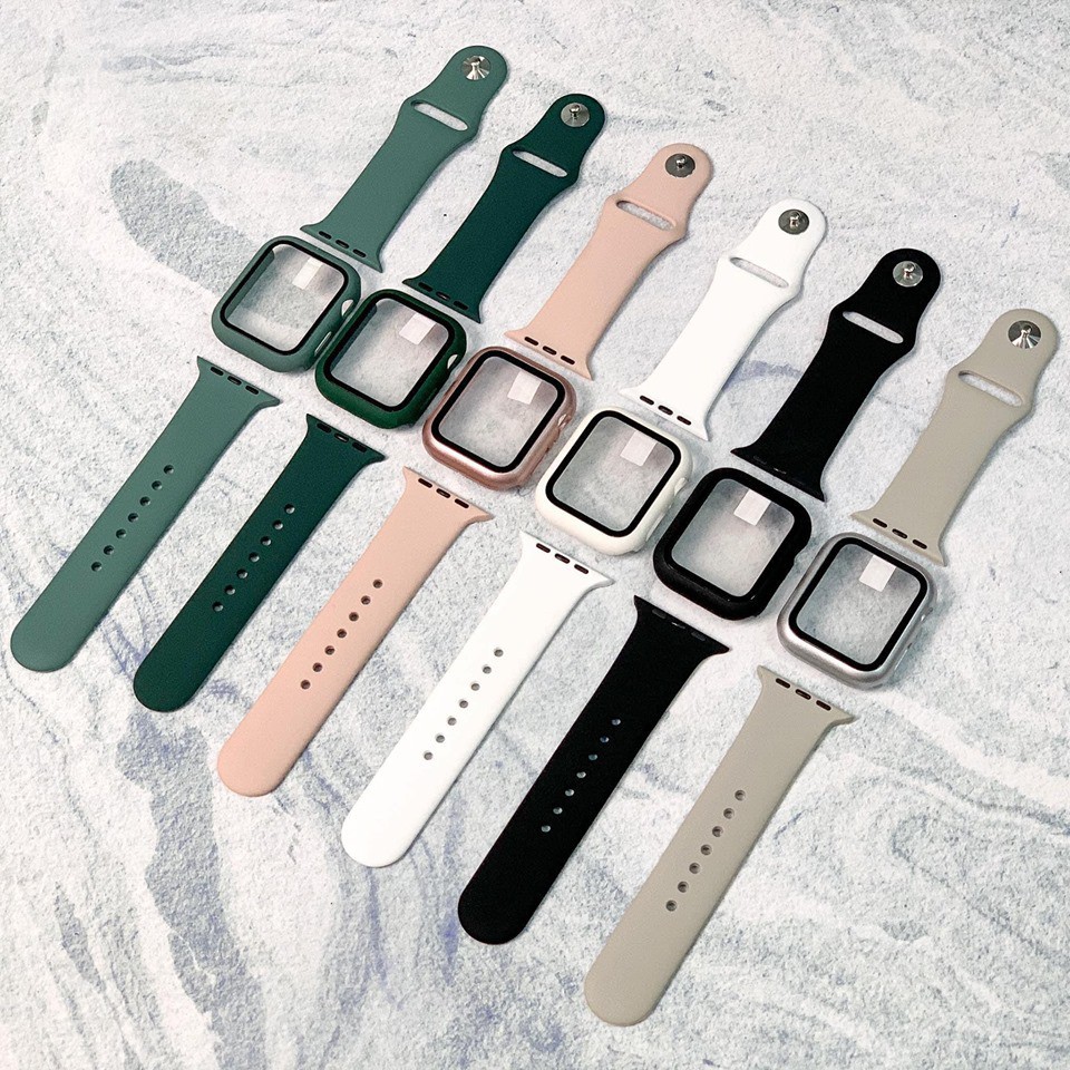Combo dây cao su và ốp viền full mặt dành cho Apple Watch - Phụ kiện Hoàng Long