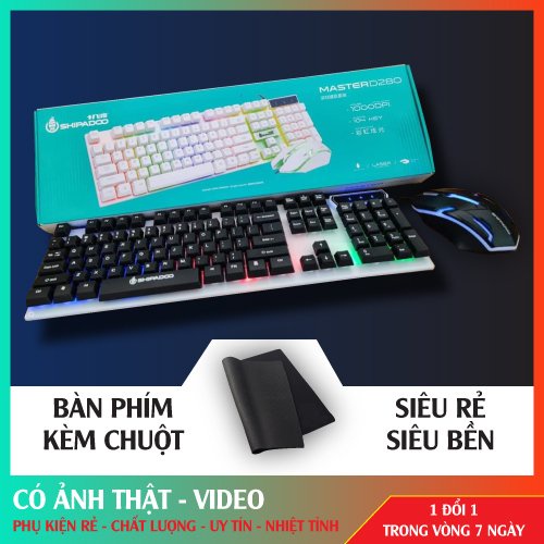 [ BÁN NHIỀU NHẤT ] Bộ bàn phím kèm chuột máy tính - bàn phím SHIPADOO D280 Cao Cấp Tích Hợp Đèn Led Siêu Đẹp