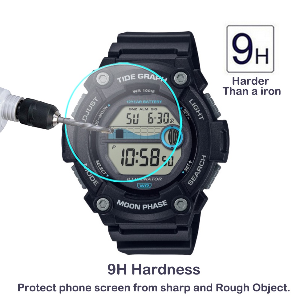 2 Bộ Phim Kính Cường Lực Cho Casio WS-1300H-2AV WS-1300H-8AV WS-1300H-1AV HD Phim Chống Nước Trong Suốt