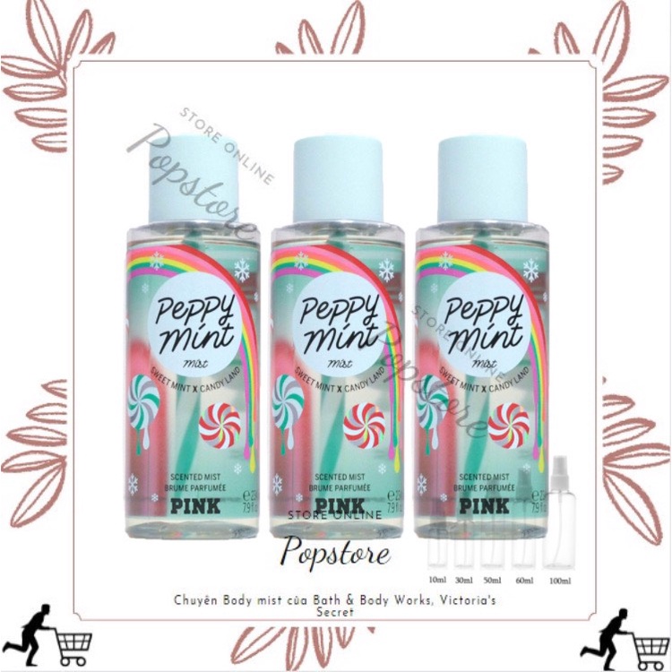 Xịt thơm Body Mist 𝐏𝐈𝐍𝐊 𝐕𝐢𝐜𝐭𝐨𝐫𝐢𝐚’𝐬 𝐒𝐞𝐜𝐫𝐞𝐭 𝐏𝐞𝐩𝐩𝐲 𝐌𝐢𝐧𝐭