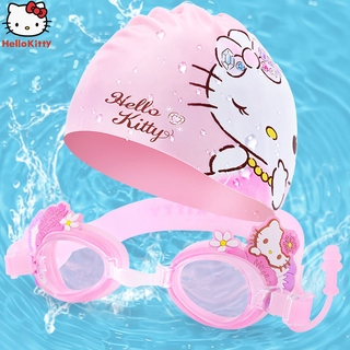 Hellokitty Kính Bơi Hd Chống Sương Mù Không Thấm Nước Họa Tiết Hello Kitty Dễ Thương Cho Bé Gái