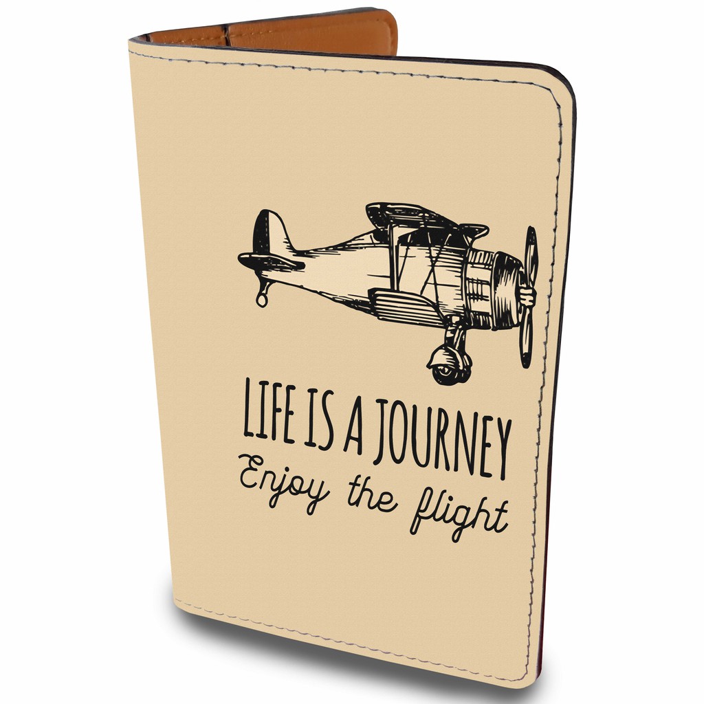 Ví Đựng Passport Du Lịch ENJOY THE FLIGHT - Bao Da Hộ Chiếu Và Thẻ TRAVEL Thiết Kế Basic - Passport Cover Holder - LT057