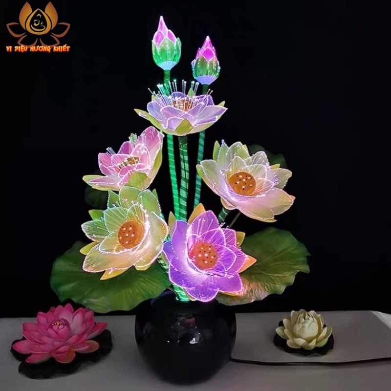 ĐÈN LED HOA SEN 7 MÀU THỜ CÚNG TRANG TRÍ