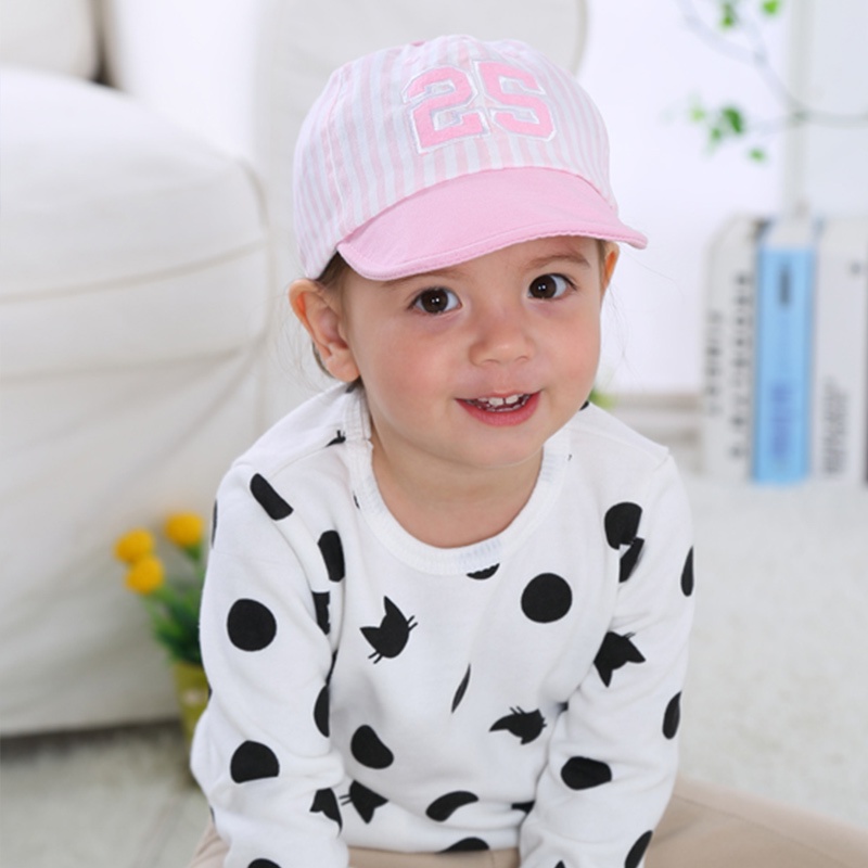 Nón Chơi Bóng Chày Bằng Cotton Mềm Mại Với Họa Tiết Sọc Dùng Cho Trẻ Nhỏ