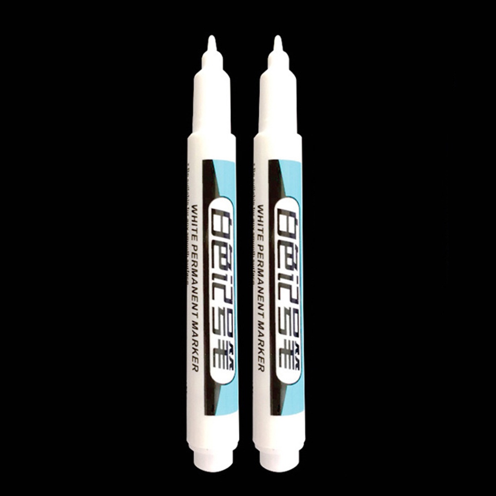 Set 2 Bút Lông Dầu Mực Trắng Màu Sắc Tươi Sáng Chống Thấm Nước