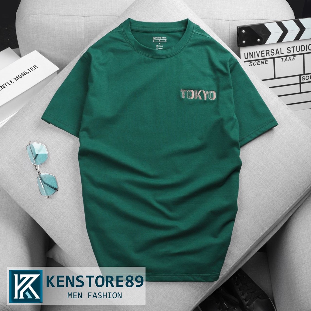 Áo thun nam cổ tròn logo thêu TOKYO đơn giản vải cotton cao cấp KENSTORE89 ATV230