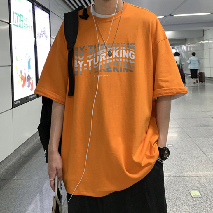 Áo thun dáng rộng tay lửng thời trang Hàn Quốc cho nam