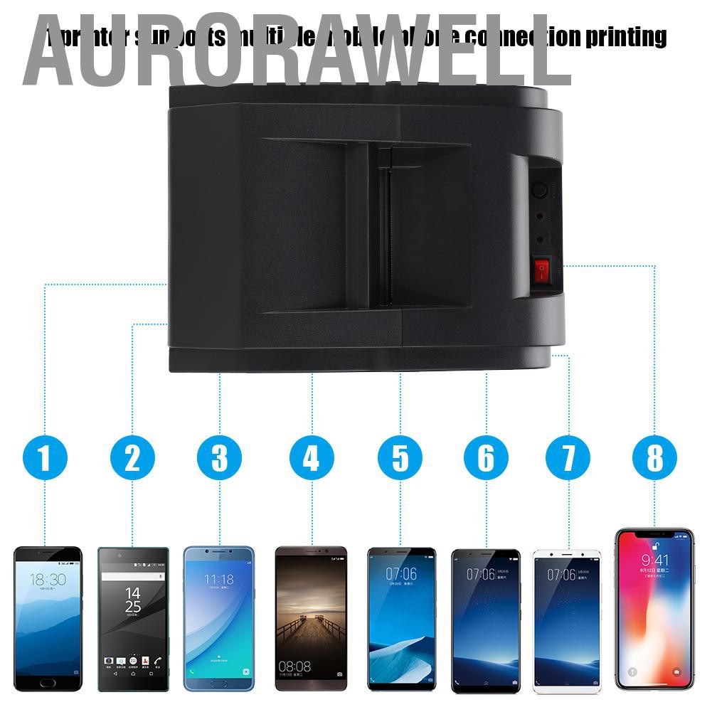 Máy In Nhiệt Aurorawell 58mm Kết Nối Bluetooth 80mm / S Cho Windows / Ios / Android 110-240v | BigBuy360 - bigbuy360.vn