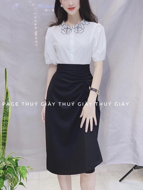 BÁN SỈ CHÂN VÁY RÚM 2 MÀU ĐEN VÀ NÂU CHO NỮ | BigBuy360 - bigbuy360.vn