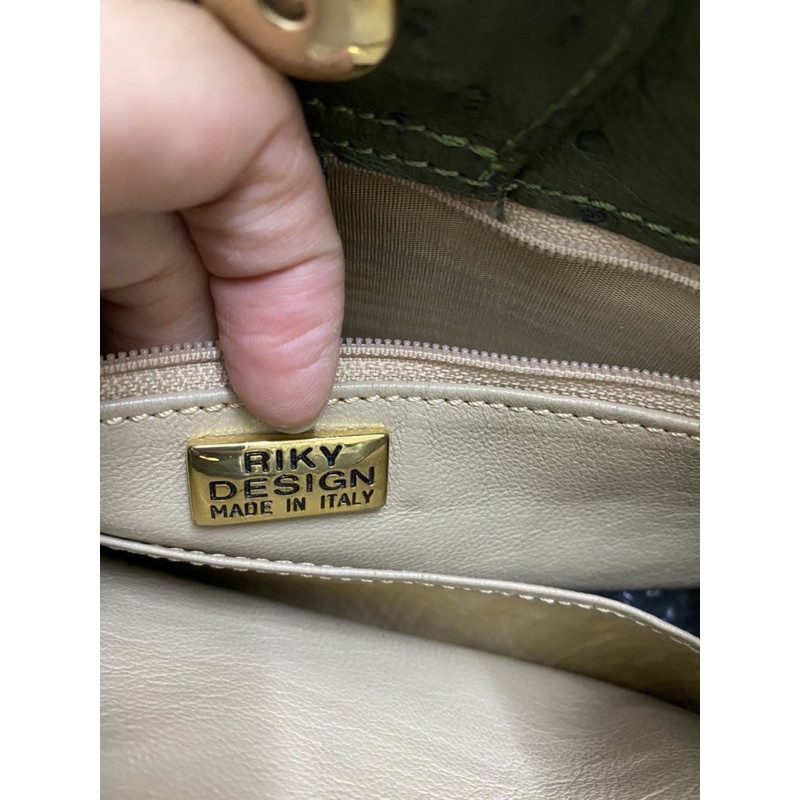 Túi cầm tay da đà điểu Ý-2-hands