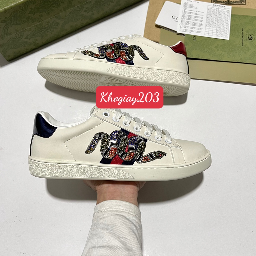 giày GUCCI ace rắn đính đá cao cấp mới