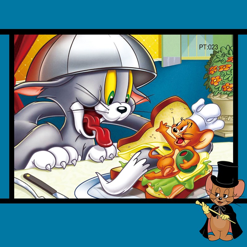 Bộ đồ chơi xếp hình 126 mảnh hoạ tiết mèo Tom dễ thương vui nhộn cho bé yêu