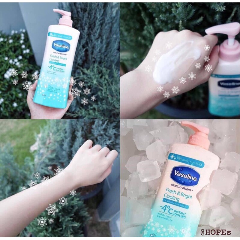 Kem Dưỡng Thể Vaseline FRESH & BRIGHT COOLING -4C Có Vòi 500ml Thái Lan Chính Hãng 100%