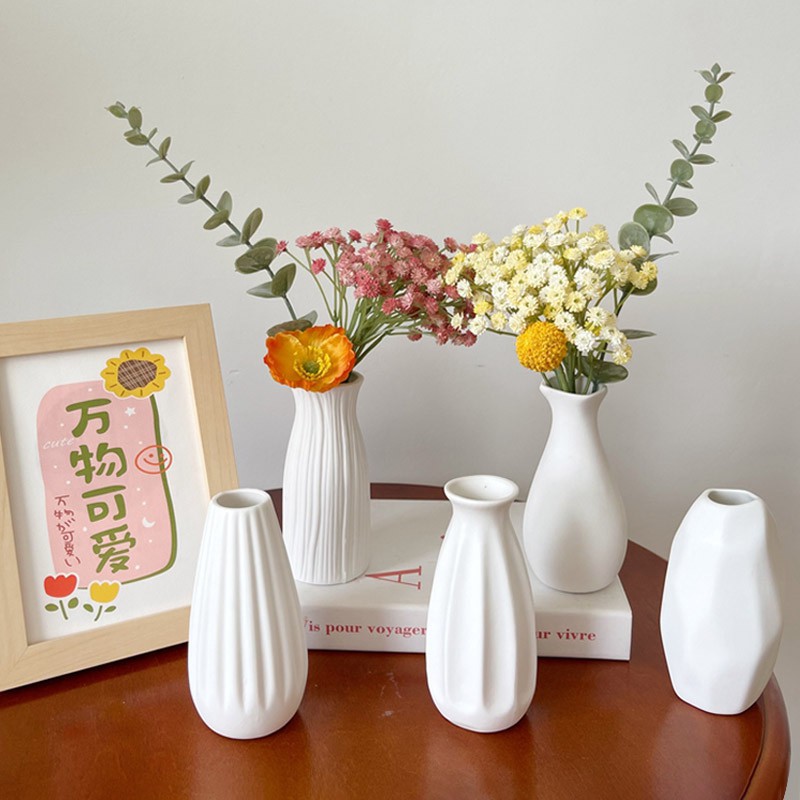 Bình hoa gốm phong cách Bắc Âu đơn giản tiện dụng trang trí nội thất/ làm đạo cụ chụp ảnh
