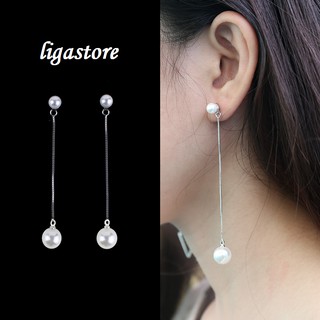 Khuyên tai ngọc trai dáng dài (hàng cao cấp )