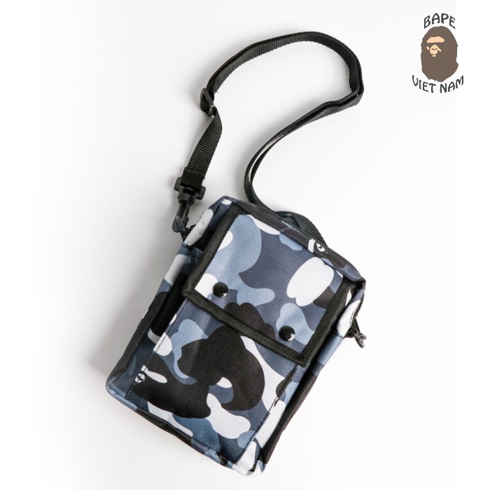 [Ảnh thật] Túi đeo chéo Unisex, Túi đeo chéo Bape, Mini Bag Bape Camo city Travel Case SS2021