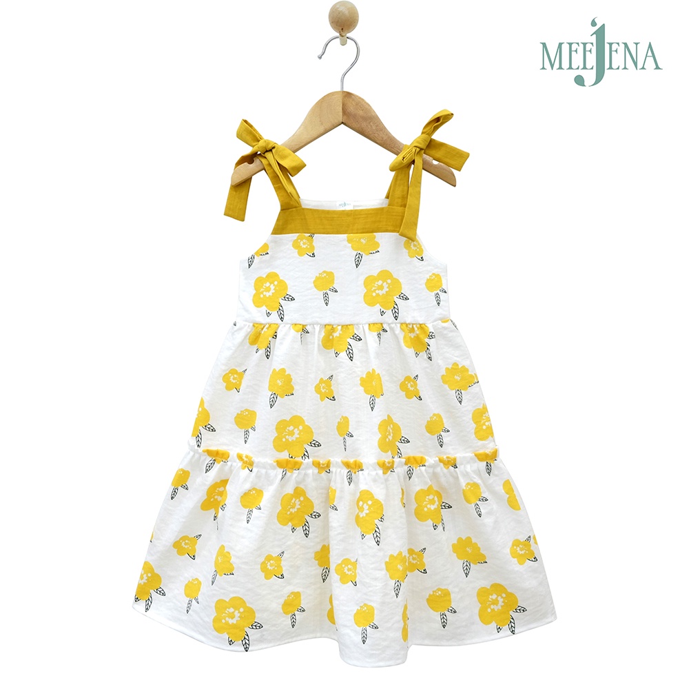 Váy bé gái thắt nơ vai 14 - 34 kg MEEJENA - 100% COTTON 4C - 2057