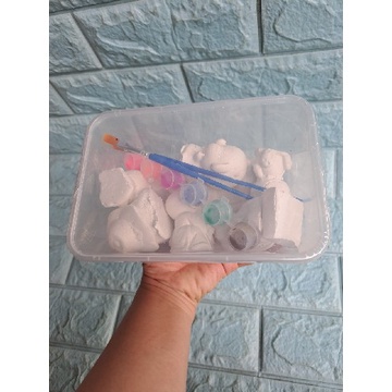 Bộ tô tượng cho bé 6 con gồm hộp, khay, màu, cọ vẽ