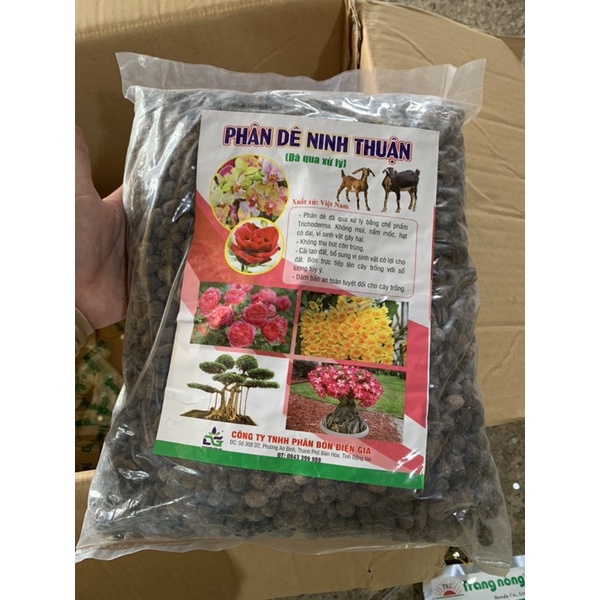 PHÂN DÊ Ninh Thuận Đã Qua xử lý vi sinh ủ mục GÓI 1KG - Chuyên dùng cho hoa kiểng