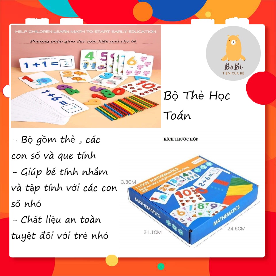 Bộ đồ chơi I LOVE MATHEMATICS cho bé bắt đầu học số và phép tính ( KÈM BÚT CHÌ VÀ BÚT MỰC)