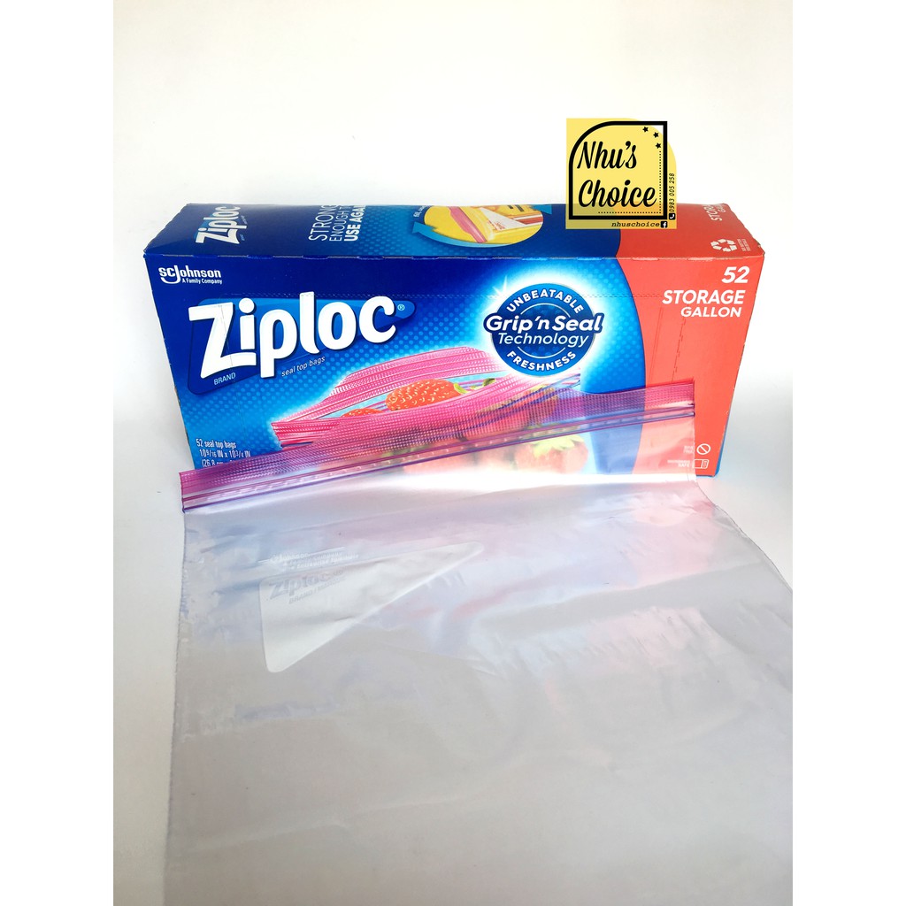 [Hàng Mỹ Nhu's Choice] Túi dự trữ khóa thông minh Ziploc| Storage| Grip'n Seal| Gallon 26.8x27.3cm