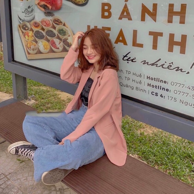 Áo Blazer màu hồng