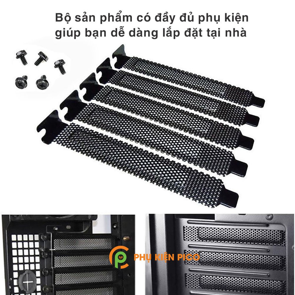 Miếng lưới lọc bụi bo mạch PCI cho máy tính – Nắp lưới khe cắm PCI - Bộ 5 miếng