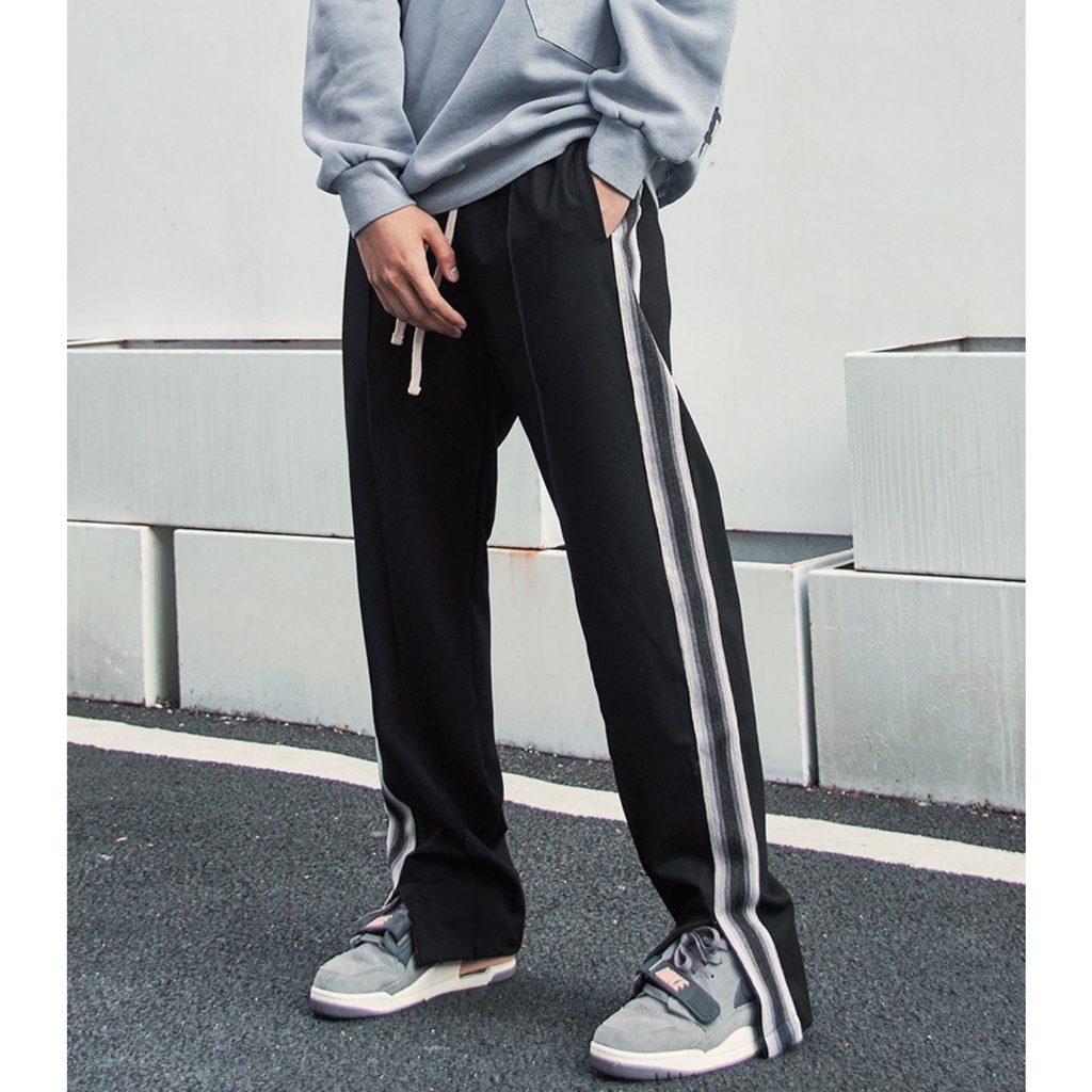 Quần Form Rộng, quần baggy Kiểu Dáng Thể Thao Phối Zip Phong Cách Streetwear SS2021