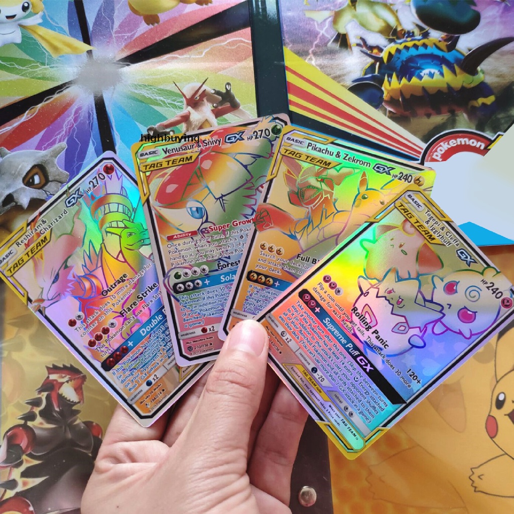 Set 60 Thẻ Bài Pokemon Mạ Vàng 55 Gx + 5 Mega