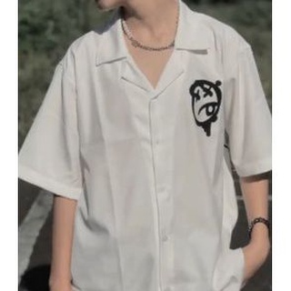 ÁO SƠ MI TAY NGẮN CỔ VEST HOẠ TIẾT ICON SHIRT / WHITE NAM NỮ FORM RỘNG OVERSIZE HARD MODE FORM RỘNG LOCAR BRAND