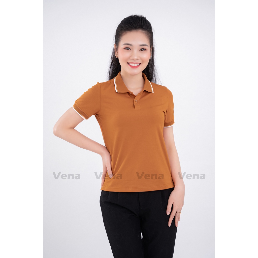 Áo Polo nữ cotton 100% Vena mềm mịn, chống nhăn