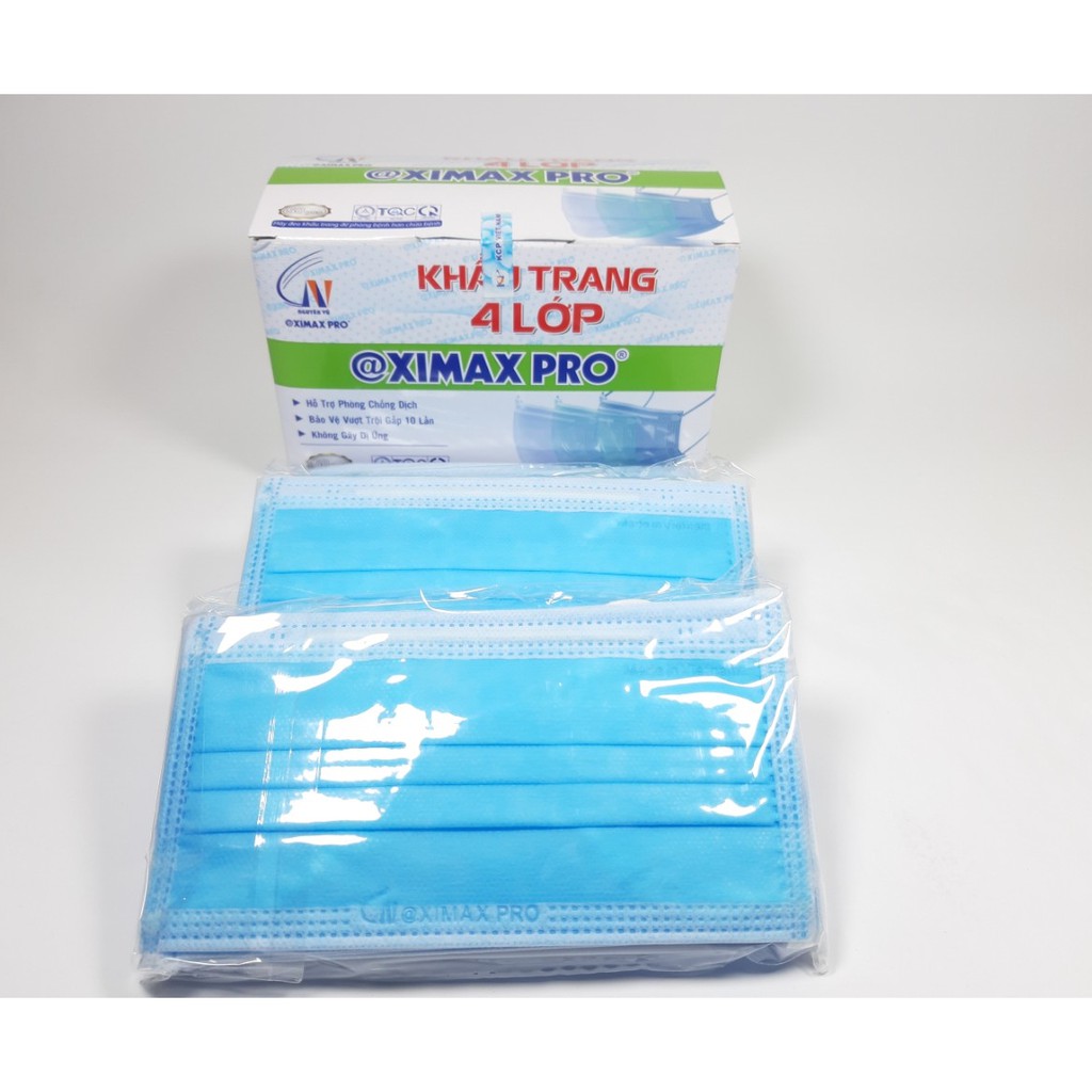 10 CÁI KHẨU TRANG 4 LỚP XIMAX PRO Hỗ trợ phòng ngừa dịch bệnh Kháng khuẩn Lọc không khí ô nhiễm SX tại  Việt Nam