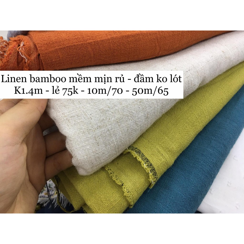 VAIHOA2015 | Vải Linen cotton mềm mịn - May cho bé không ráp ngứa <LOẠI 1>