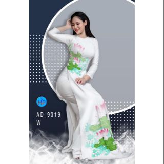 Vải áo dài in 3d hoa sen