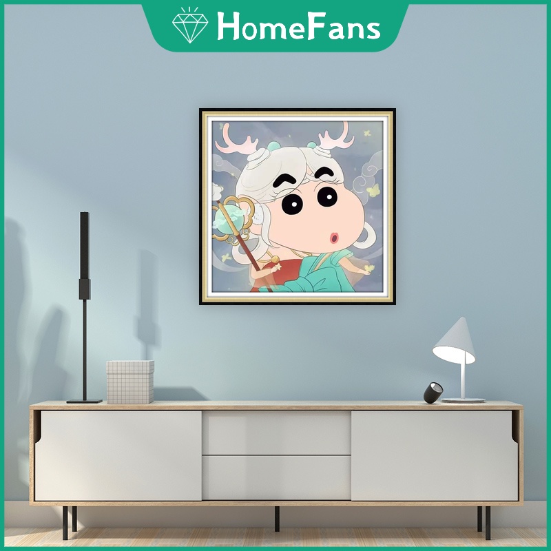 Bộ Tranh Đính Đá 5D Tự Làm Hình Shin-Chan 30x30cm / 40x40cm / 50x50cm Trang Trí Nhà Cửa