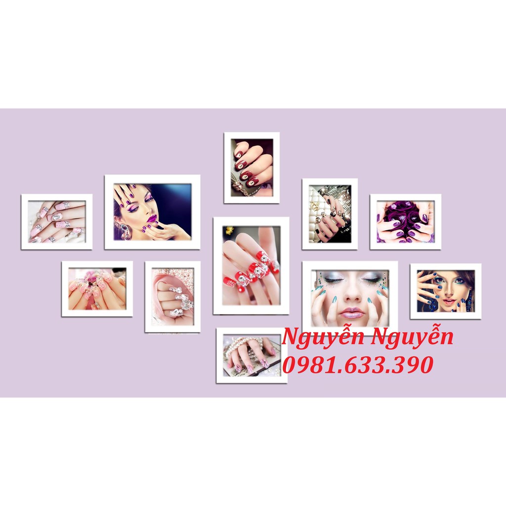 Bộ 11 tranh Spa, Nail, Phun xăm
