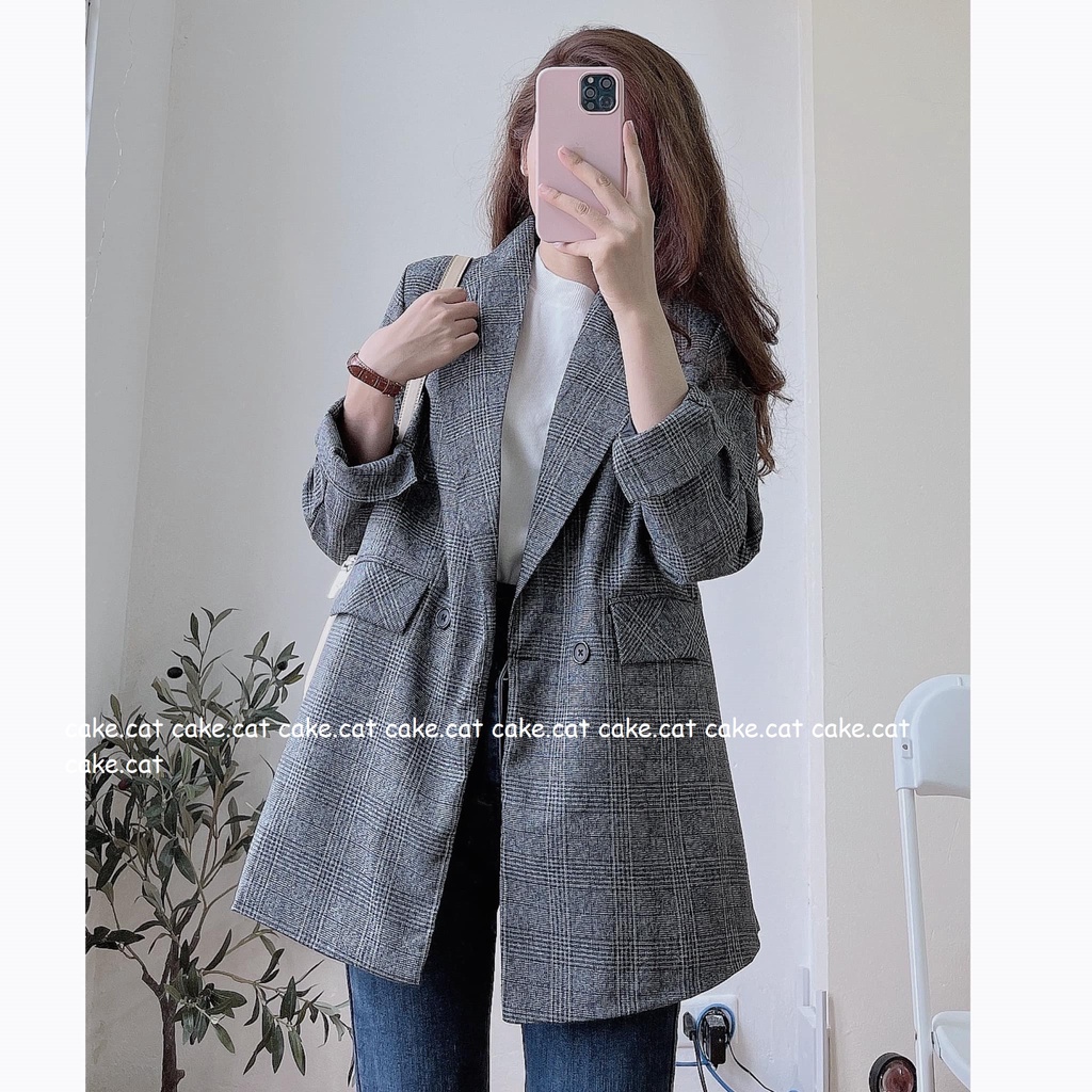 [VIDEO/ ẢNH THẬT] Áo Blazer/ Vest Xẻ Tay 2 Lớp Túi Nắp Ulzzang