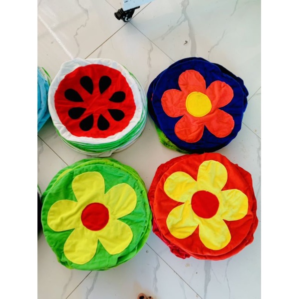 Vỏ gối ngồi vải nhung nhồi bông