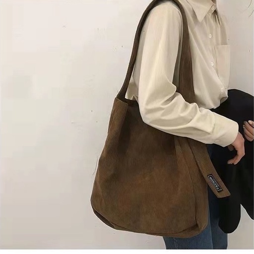 Túi tote nhung tăm basic dễ phối đồ xinh xắn phong cách hàn quốc cho học sinh sinh viên