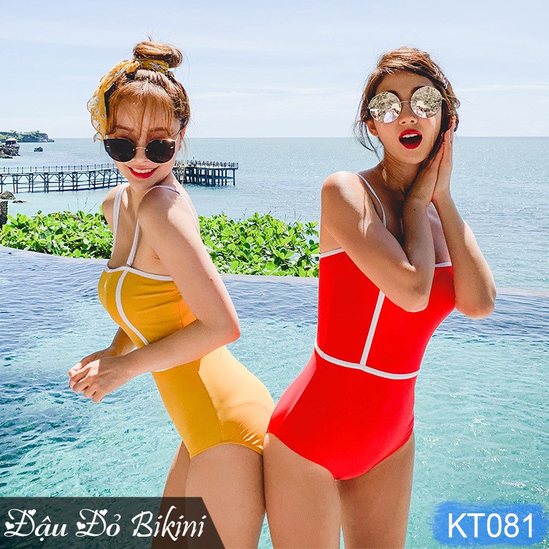 Bikini cho đôi bạn thân, áo tắm liền thân trẻ trung rực rỡ, có nhiều màu đẹp để mặc đôi, mặc nhóm (đỏ, vàng...) | KT081