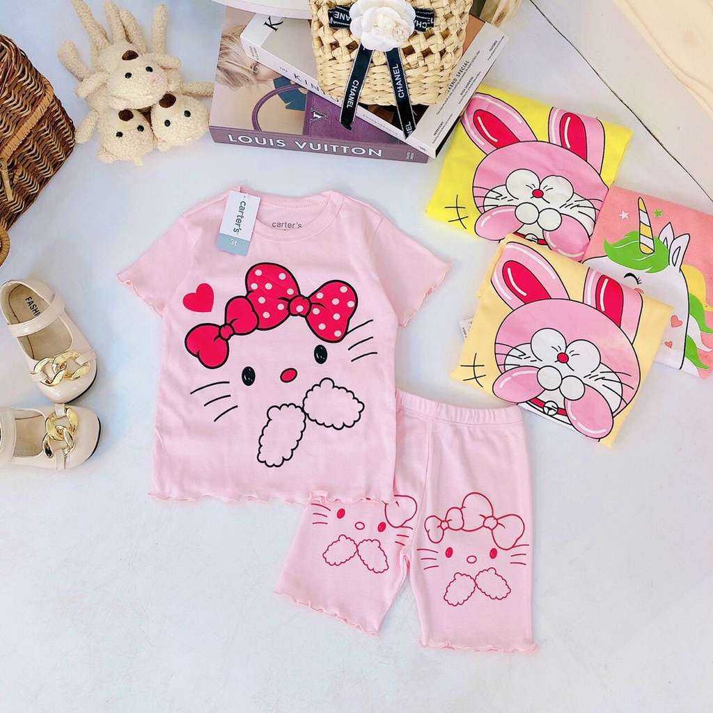 Bộ cộc tay carters cho bé gái shopee