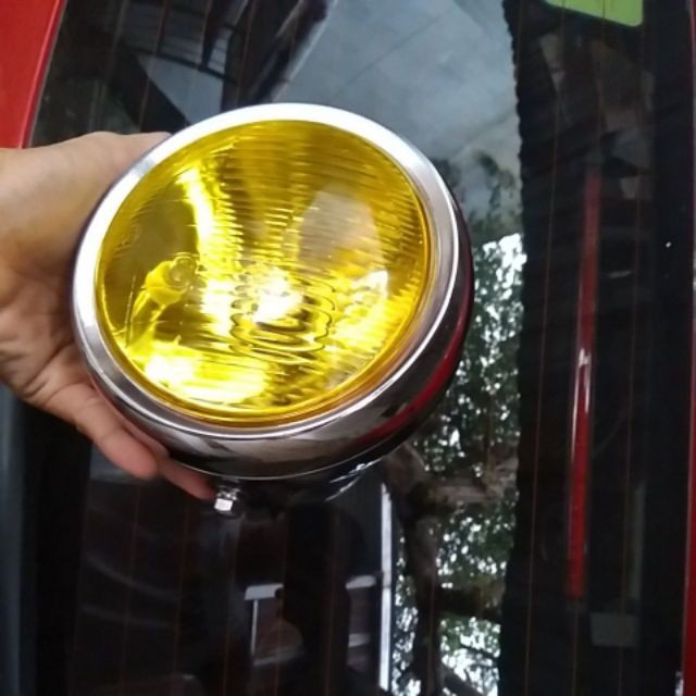 Mặt kính thay thế cho đèn pha xe máy độ CAFE RACER classic Su GN loại gáo đèn tròn 6,5 icnh