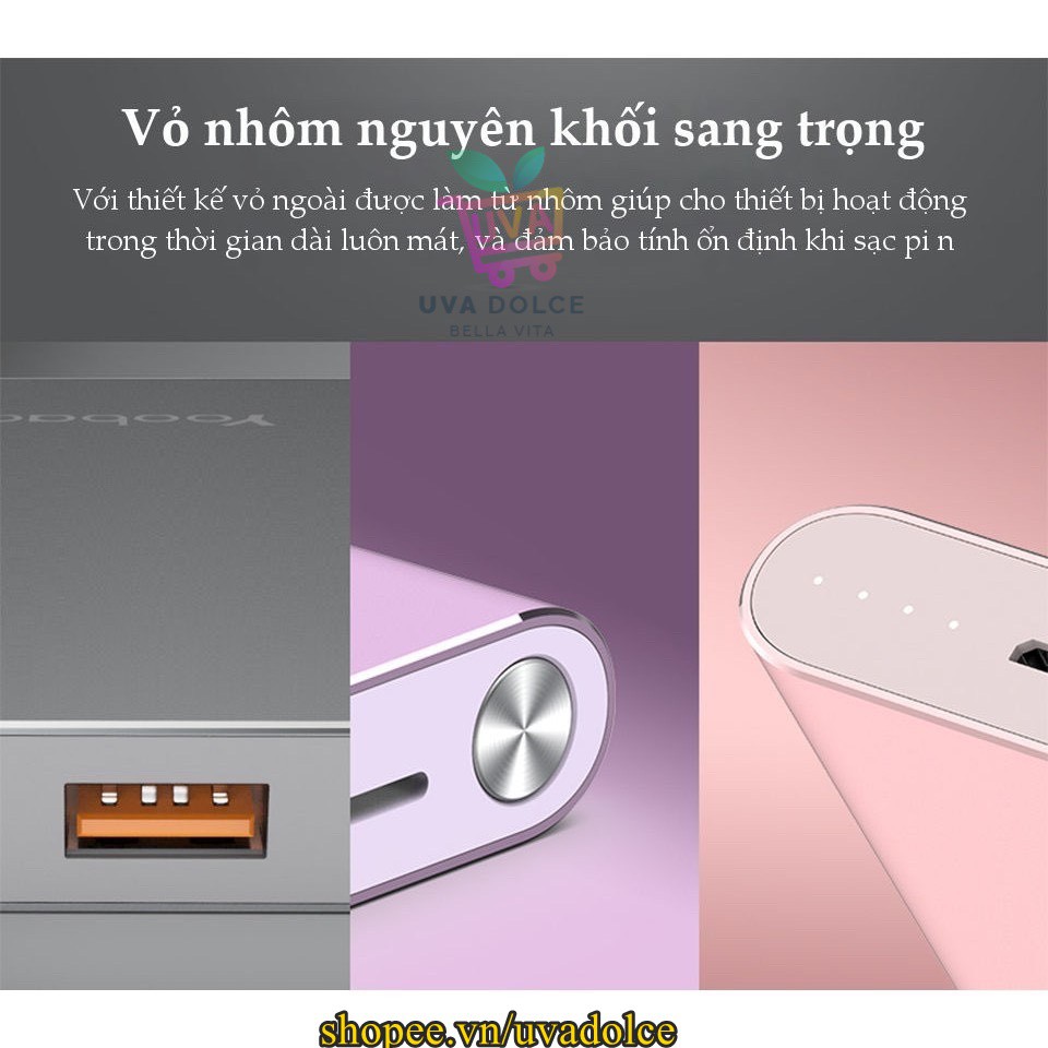 Sạc Dự Phòng 10000mAh Yoobao A1 Siêu Mỏng Chính Hãng [Pin Siêu Trâu] Free Ship