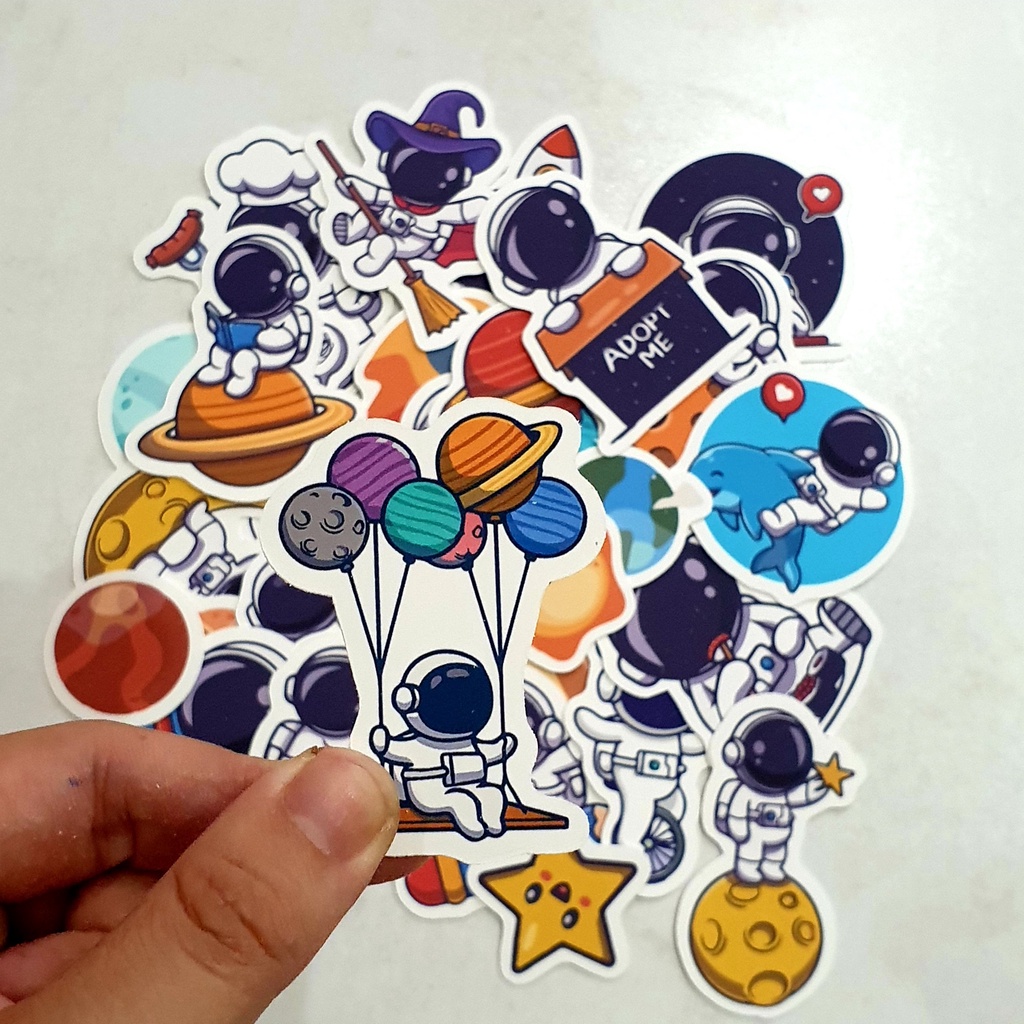 30 Hình dán Sticker phi hành gia cute đáng yêu dễ thương  trang trí Macbook, Vali, Mũ bảo hiểm, Điện thoại, Laptop