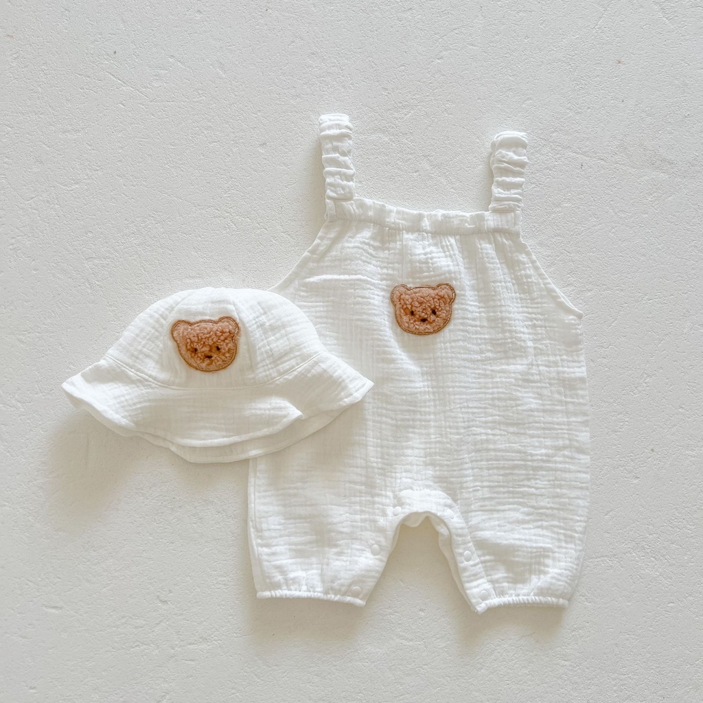 Bộ Áo Liền Quần Hình Gấu Dễ Thương Thời Trang Mùa Hè Cho Bé